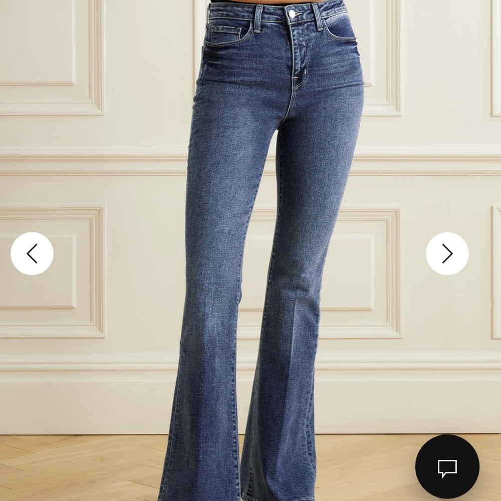 L’Agence Marty Flared high-rise denim